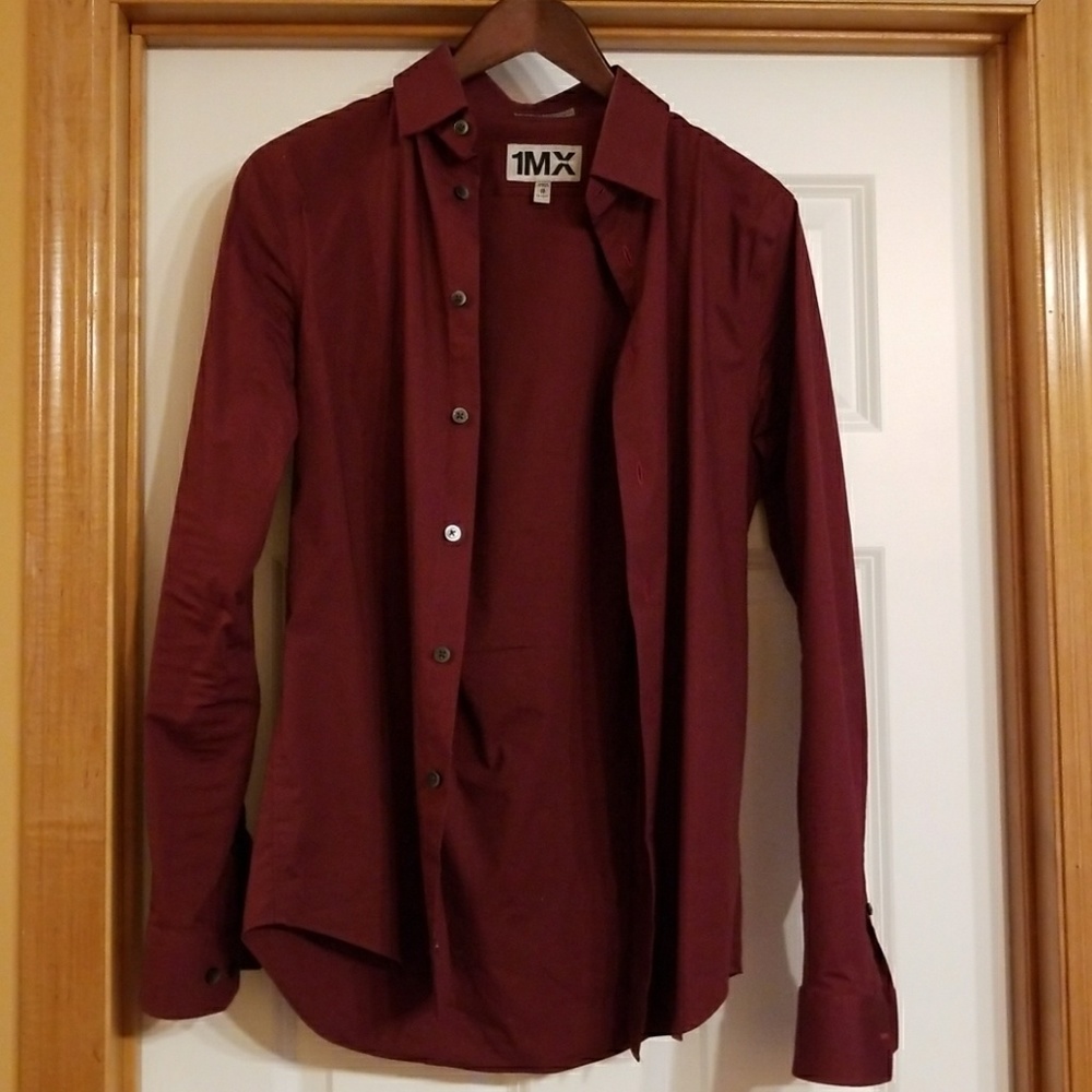 Express dress shirt athletic slim fit stretch red